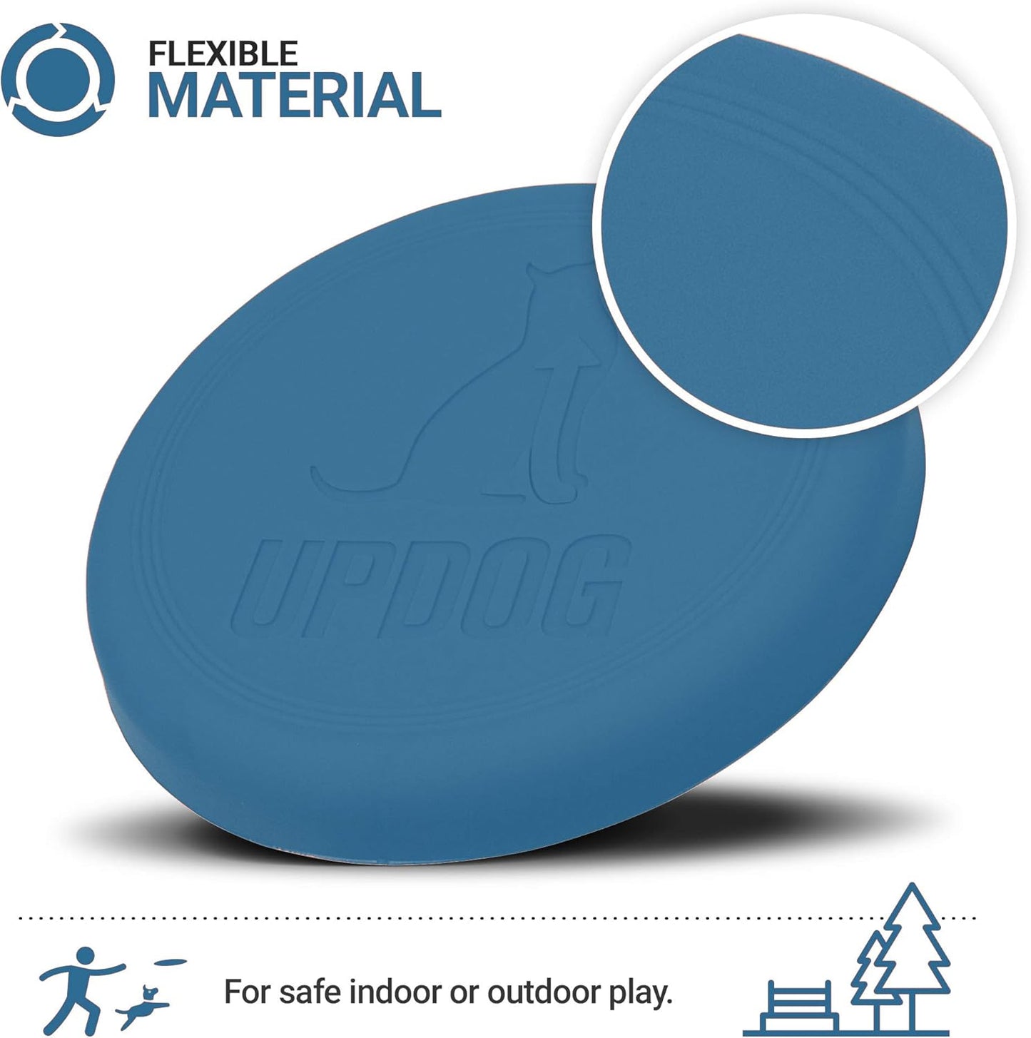 Dog Frisbee | Made in USA | Small 6-Inch Flying Disc for Dogs (Blue)