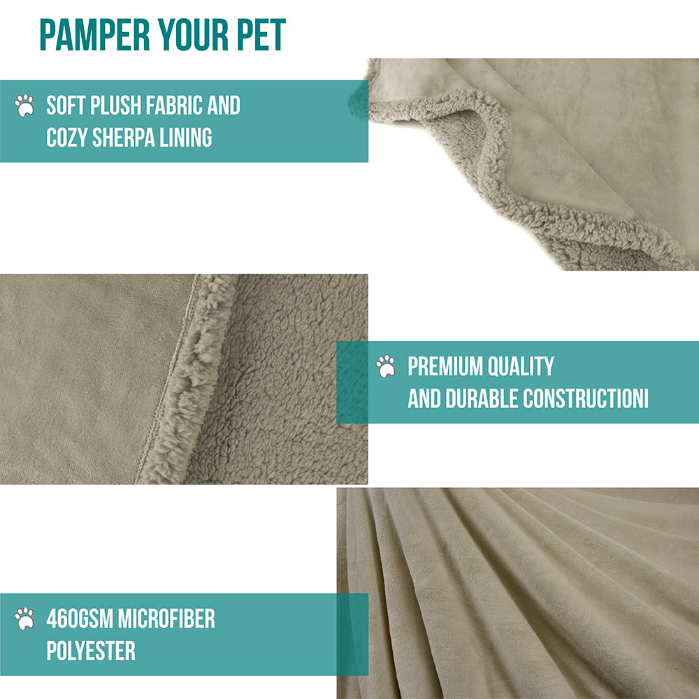 Dog Blanket for Medium Large Dogs Pet Soft Fleece Durable Warm Sherpa Reversible