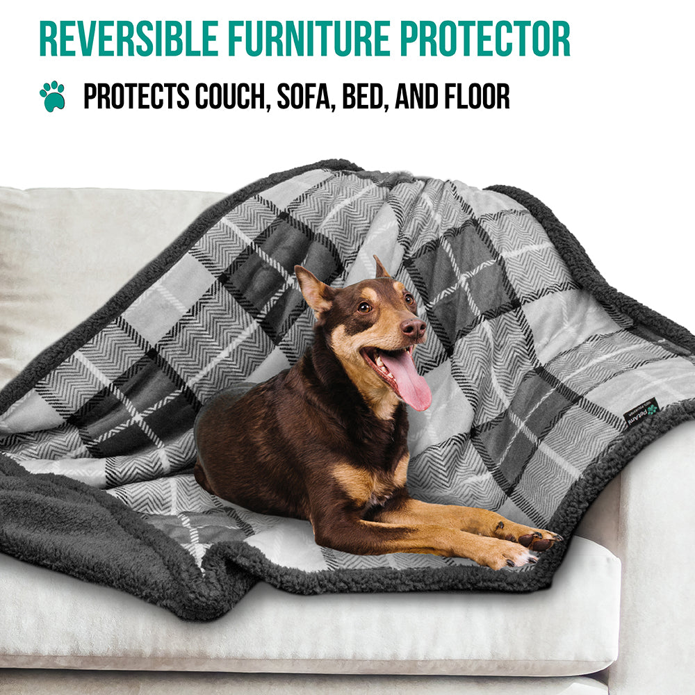 Dog Blanket for Medium Large Dogs Pet Soft Fleece Durable Warm Sherpa Reversible