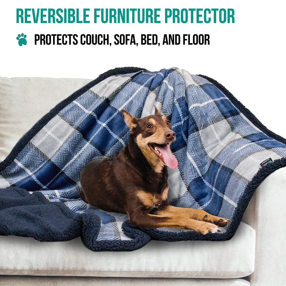 Dog Blanket for Medium Large Dogs Pet Soft Fleece Durable Warm Sherpa Reversible