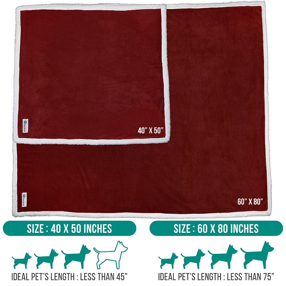 Dog Blanket for Medium Large Dogs Pet Soft Fleece Durable Warm Sherpa Reversible
