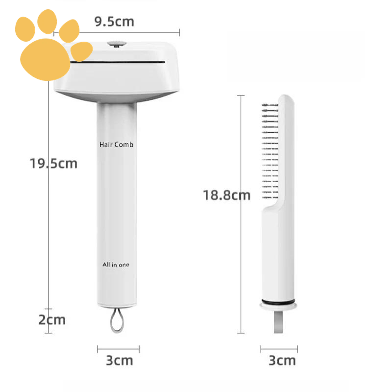 3-IN-1 Pet Comb Pet Grooming Brush and Metal Comb Combo, Cat Brush Dog Brush for Shedding Pet Hair Cleaner Brush Self Cleaning Cat Brush Cat Grooming Brush, Cat Shedding Brush Kitty Hygiene Care Clean Universal Combs & Brushes