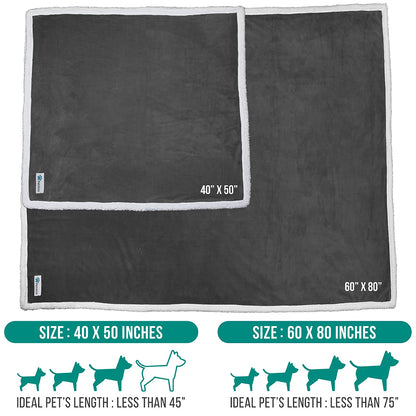 Dog Blanket for Medium Large Dogs Pet Soft Fleece Durable Warm Sherpa Reversible