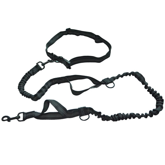 Retractable Hands Free Dog Leash for Running Double Handles Elastic Cord Reflective Large Dog Leash Pet Supplies