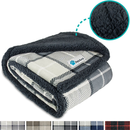 Dog Blanket for Medium Large Dogs Pet Soft Fleece Durable Warm Sherpa Reversible