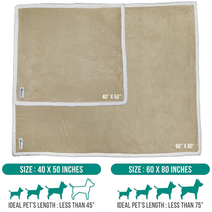 Dog Blanket for Medium Large Dogs Pet Soft Fleece Durable Warm Sherpa Reversible