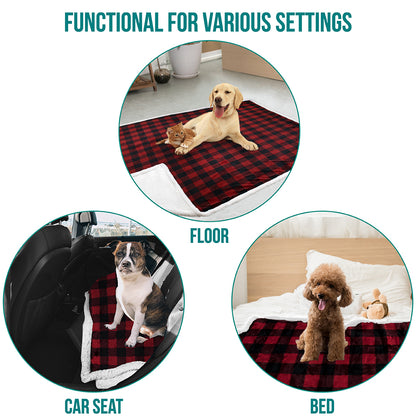 Dog Blanket for Medium Large Dogs Pet Soft Fleece Durable Warm Sherpa Reversible