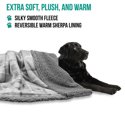 Dog Blanket for Medium Large Dogs Pet Soft Fleece Durable Warm Sherpa Reversible