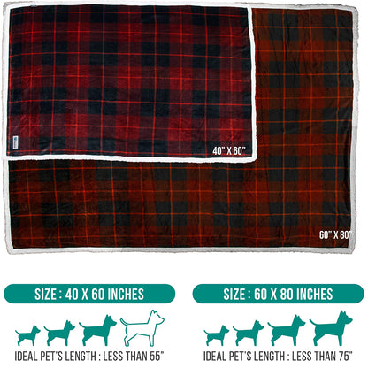 Dog Blanket for Medium Large Dogs Pet Soft Fleece Durable Warm Sherpa Reversible