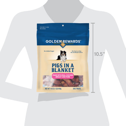 Pigs in a Blanket Chicken and Pork Sausage Dog Treats, 16 Oz