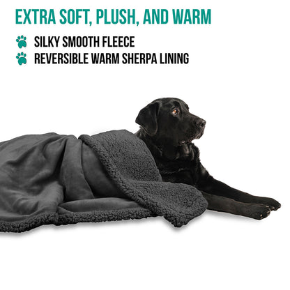 Dog Blanket for Medium Large Dogs Pet Soft Fleece Durable Warm Sherpa Reversible