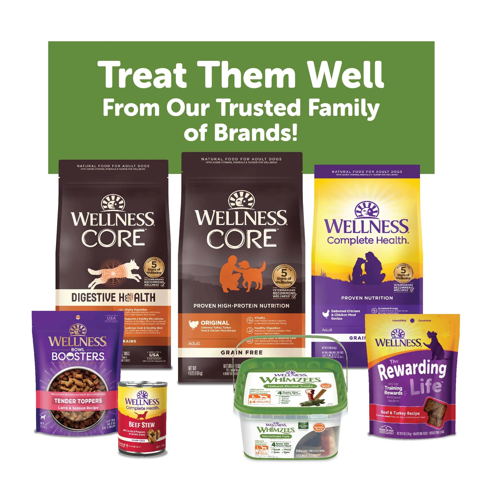 by Wellness Veggie Strip Natural Grain Free Dental Chews for Dogs, Medium Breed, 14 Count