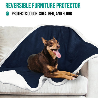 Dog Blanket for Medium Large Dogs Pet Soft Fleece Durable Warm Sherpa Reversible