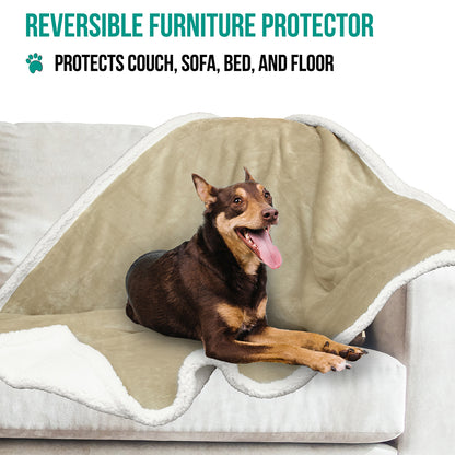 Dog Blanket for Medium Large Dogs Pet Soft Fleece Durable Warm Sherpa Reversible