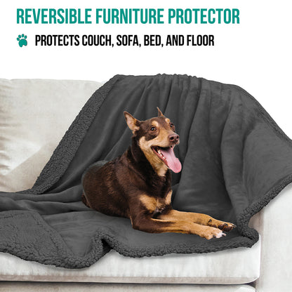 Dog Blanket for Medium Large Dogs Pet Soft Fleece Durable Warm Sherpa Reversible