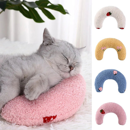 Little Pillow for Cats Fashion Neck Protector Deep Sleep Puppy U-Shaped Pillow Pets Pillow Kitten Headrest Dog Sleeping Pillow Pet Products