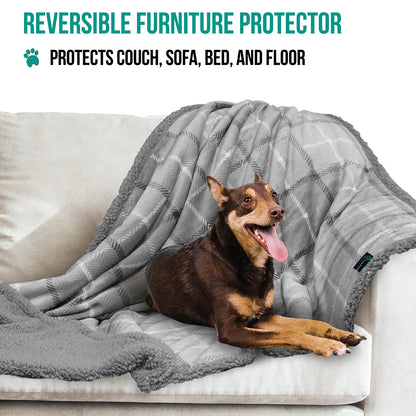 Dog Blanket for Medium Large Dogs Pet Soft Fleece Durable Warm Sherpa Reversible