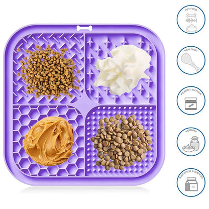 Pet Placemat Cat Slow Feeding Mat Dog Lick Mats Silicone Pets Eating Slowly Food Pad Cats Dogs Lick Yogurt, Peanut Butter