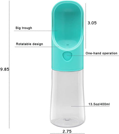 Dog Water Bottle, 13.5Oz Travel Dog Water Bottles for Walking, Leakproof Portable Pet Water Bottles for Puppy Small Medium Large Dogs Water Dispenser, BPA Free Dog Travel Drink Cup