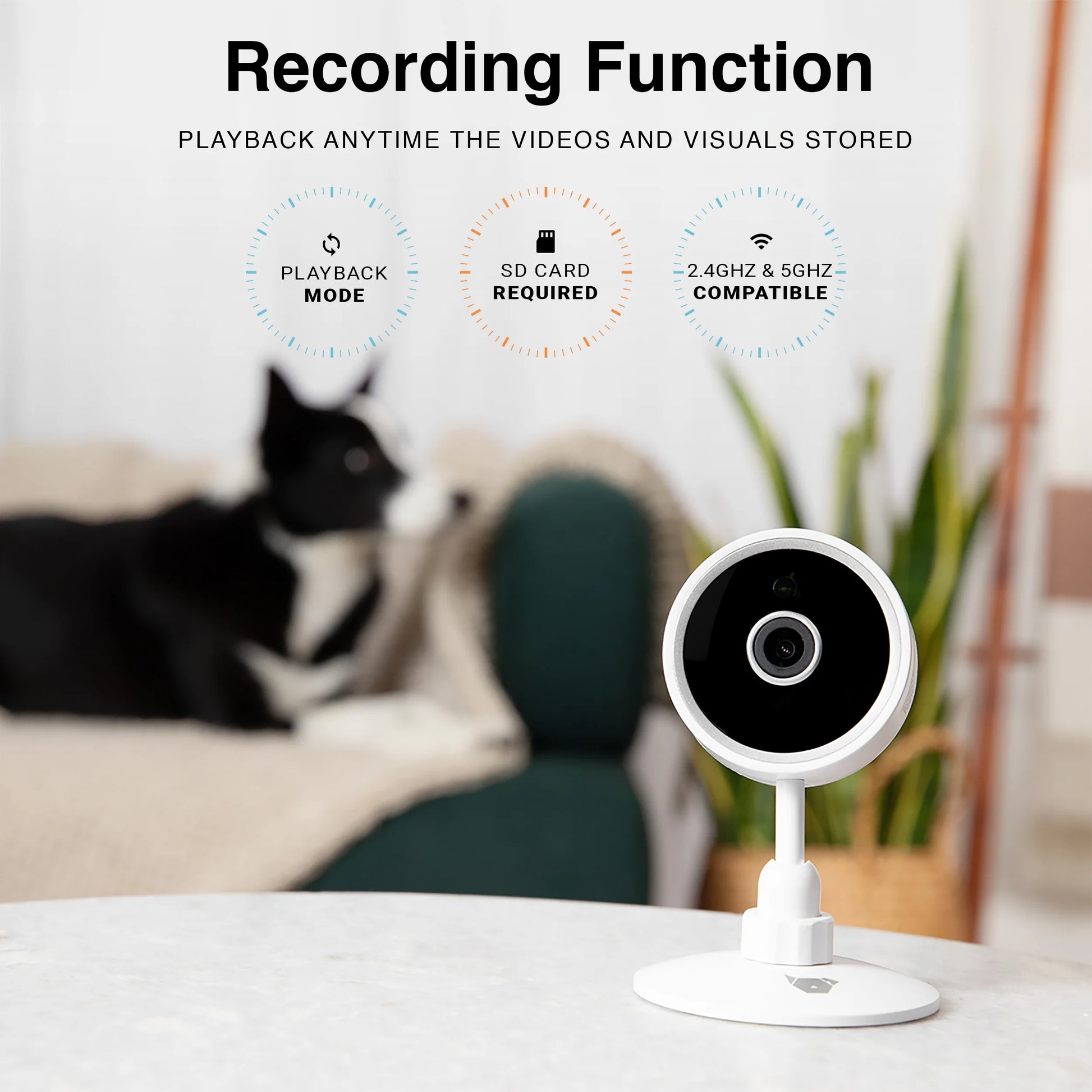 Purrsight Mini HD Wi-Fi Pet Camera, Indoor Security Camera for Cats and Dogs