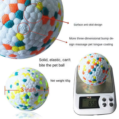 1Pc Teething Pet Toy Dog Solid Toy Ball Interactive Dog Toy Light Popcorn Ball Dog Ball Light Chew Rubber Ball High Elastic Bite