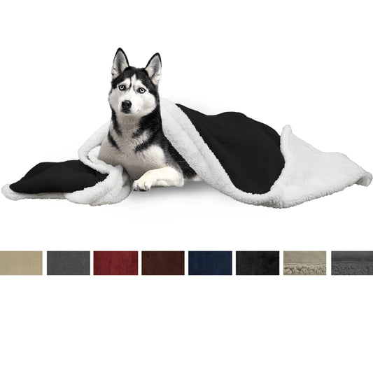 Dog Blanket for Medium Large Dogs Pet Soft Fleece Durable Warm Sherpa Reversible