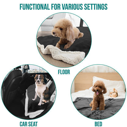 Dog Blanket for Medium Large Dogs Pet Soft Fleece Durable Warm Sherpa Reversible