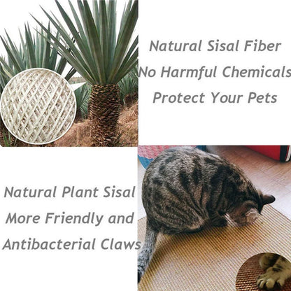 Cat Scratching Mat, Tough Natural Sisal Scratching Pad, Anti-Slip Cat Scratch Rug Sleeping Carpet, Superior Cat Claws Care Toy for Cat Grinding Claws and Protecting