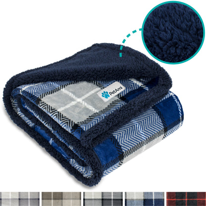 Dog Blanket for Medium Large Dogs Pet Soft Fleece Durable Warm Sherpa Reversible