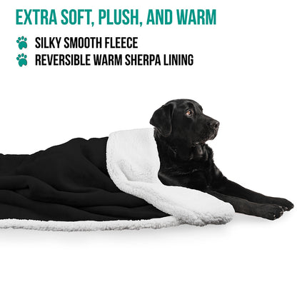 Dog Blanket for Medium Large Dogs Pet Soft Fleece Durable Warm Sherpa Reversible
