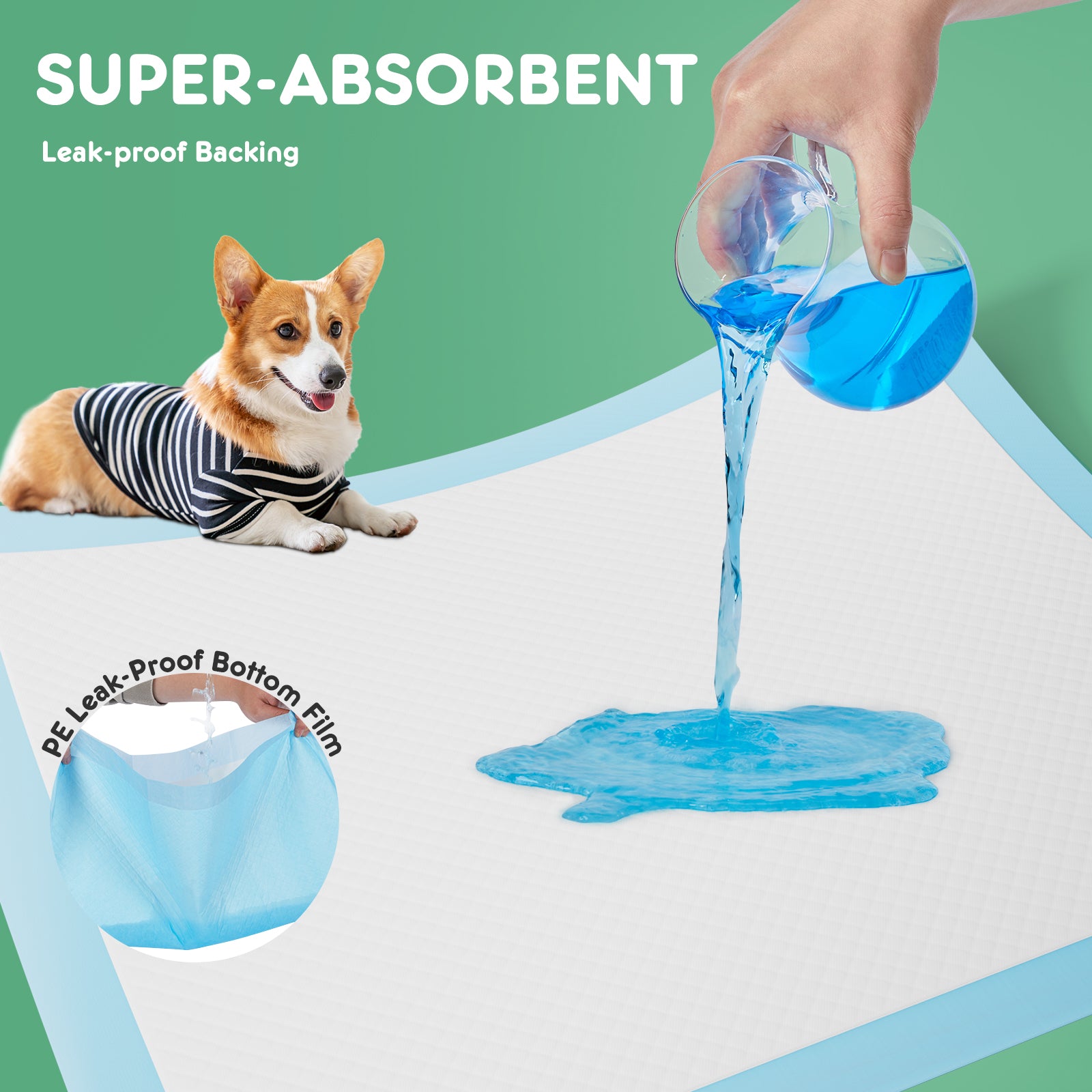 Puppy Pads, Leak-Proof Quick-Drying Disposable Dog Pads, Absorbent Dog Pee Pads
