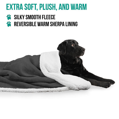 Dog Blanket for Medium Large Dogs Pet Soft Fleece Durable Warm Sherpa Reversible