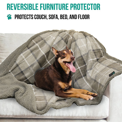 Dog Blanket for Medium Large Dogs Pet Soft Fleece Durable Warm Sherpa Reversible