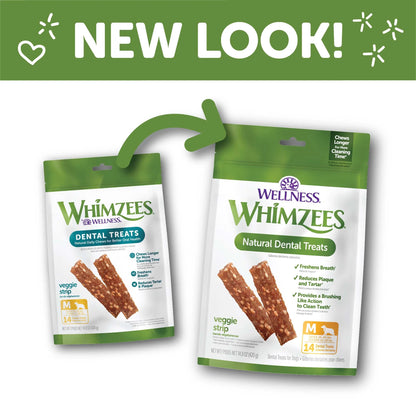 by Wellness Veggie Strip Natural Grain Free Dental Chews for Dogs, Medium Breed, 14 Count