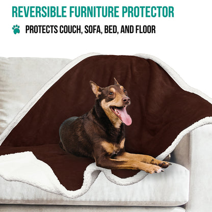 Dog Blanket for Medium Large Dogs Pet Soft Fleece Durable Warm Sherpa Reversible