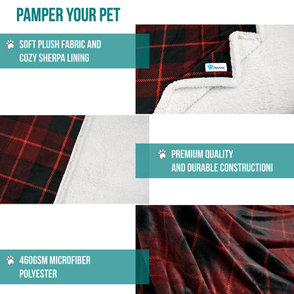 Dog Blanket for Medium Large Dogs Pet Soft Fleece Durable Warm Sherpa Reversible