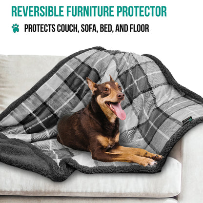 Dog Blanket for Medium Large Dogs Pet Soft Fleece Durable Warm Sherpa Reversible
