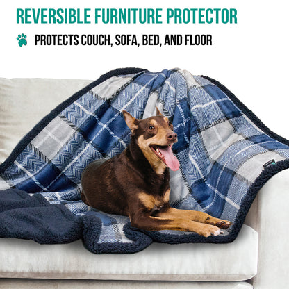 Dog Blanket for Medium Large Dogs Pet Soft Fleece Durable Warm Sherpa Reversible